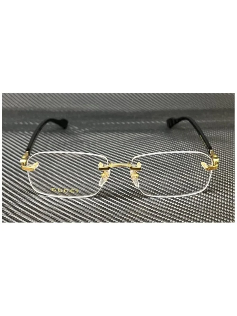 New Gucci Men  Black Gold Eyeglasses  56- 16- 140